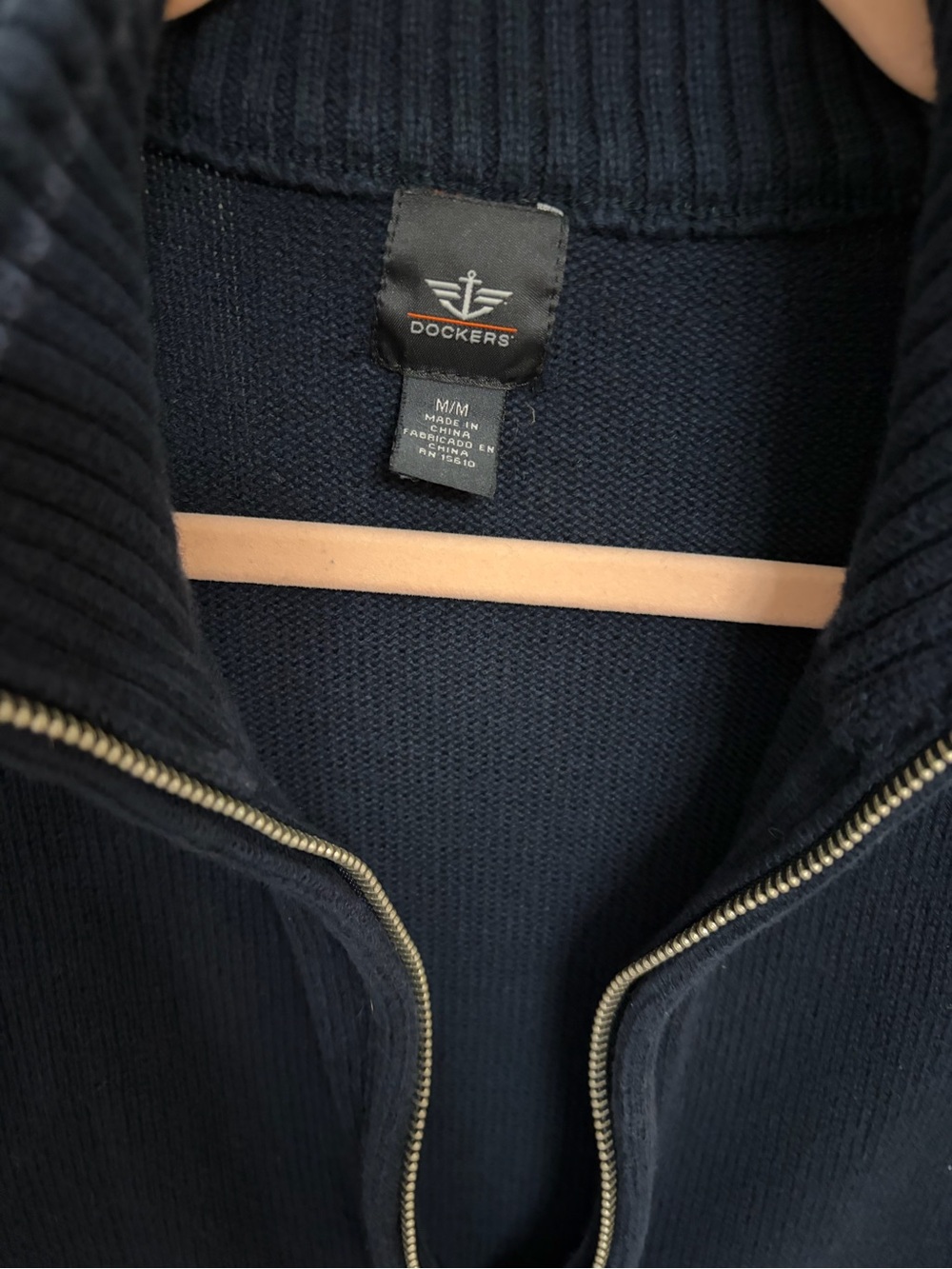 Dockers Men's Dark Navy Full-Zip Knit Jacket